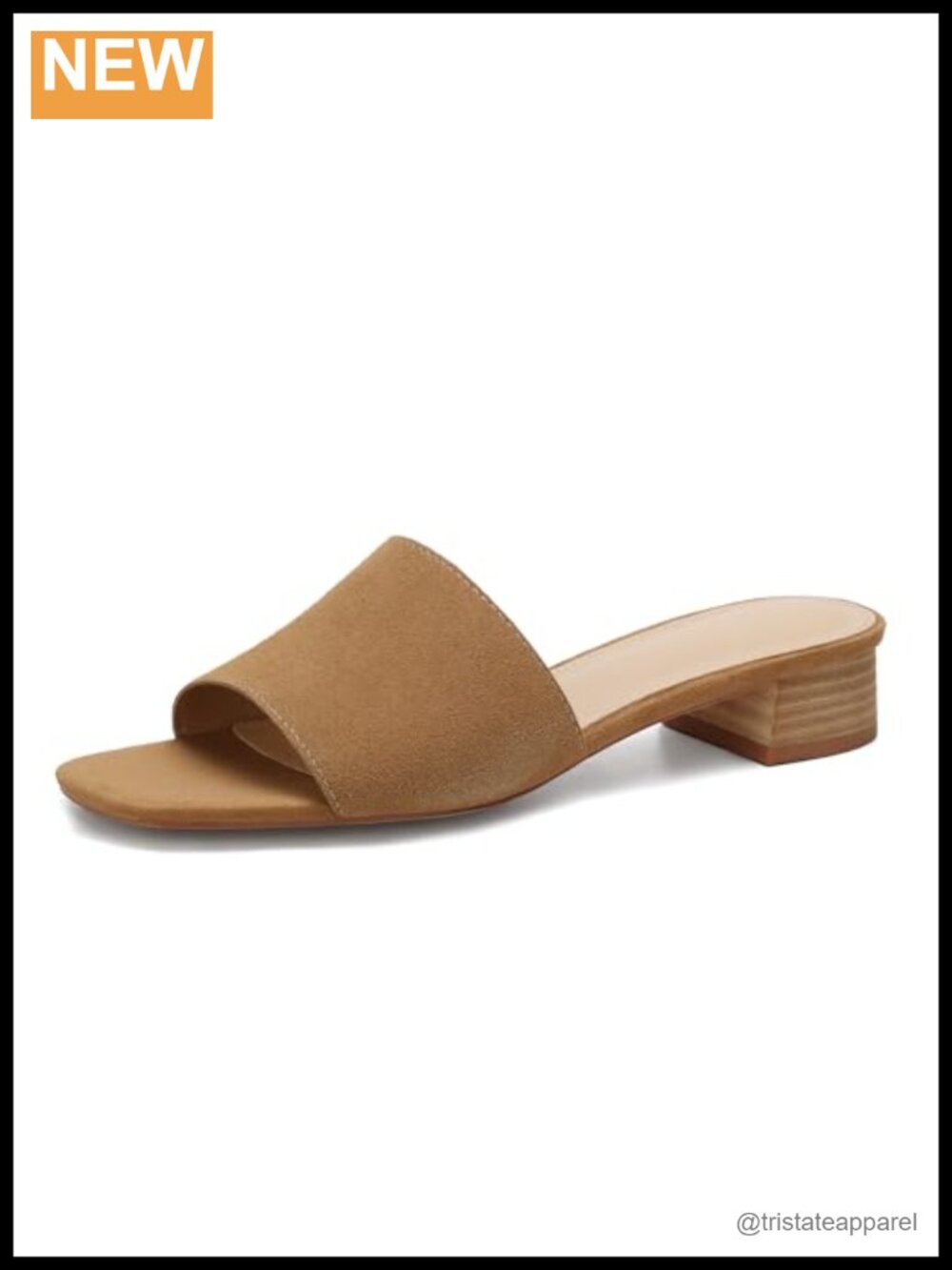 Women's Raffia Slide Sandals Low Heel Square Toe Slip On Memory Foam Insole